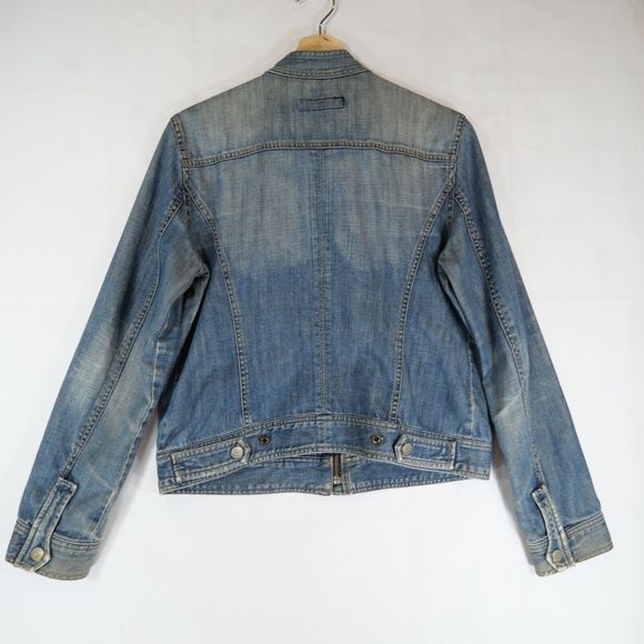 Calvin Klein Jeans Women's Collarless Denim Jacket Biker Trucker Style Size M - Picture 6 of 13